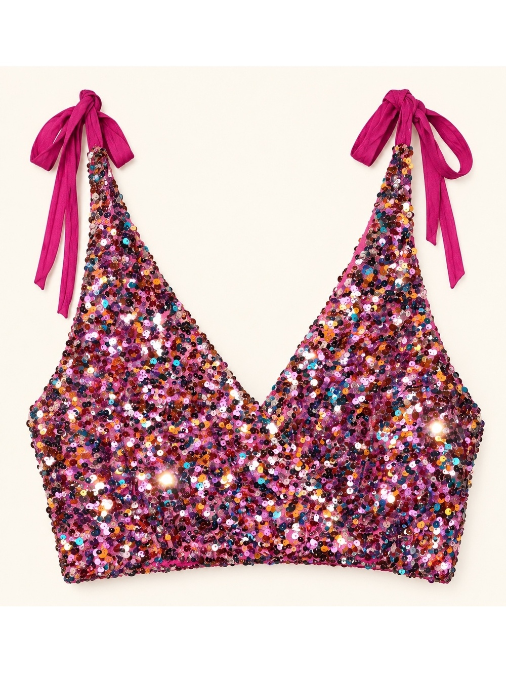 Free People Sequin Crop Top